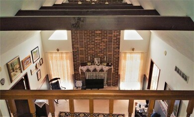Family room from open catwalk on second story