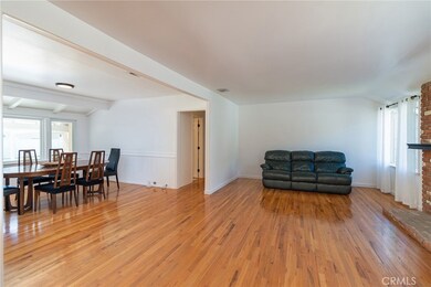 Living room open to dining space
