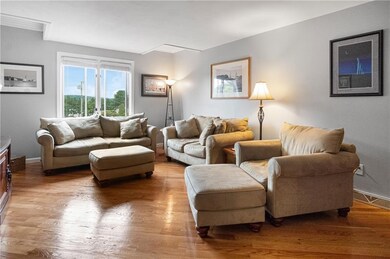 Living room with water view