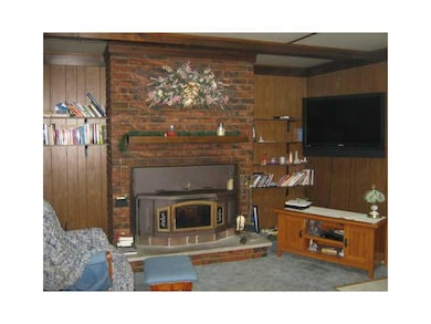 Living Room. Living room with wood burning firepla
