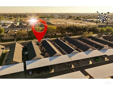 Aerial perspective of suburban area