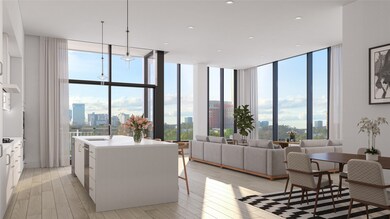 Penthouse residences are sun-drenched from soaring