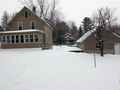Rear view of the home and garage....