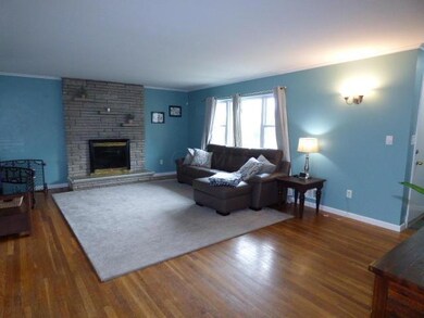 oversized living room with fireplace
