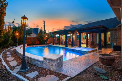 Custom designed Pool, Spa, perfectly placed to fit this Backyard with many extras out door features.