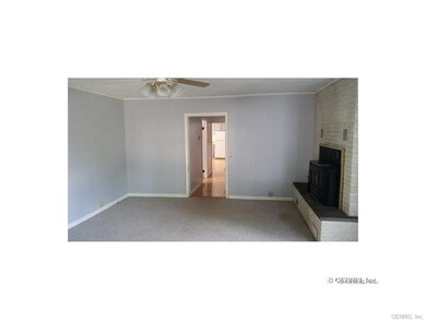 1st floor living room with wood stove.