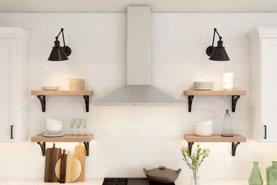 Kitchen with open shelving