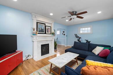 Custom marble fireplace surround