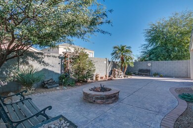 Firepit and Fountain Outside