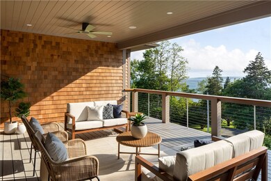 Private covered deck large enough for dining and l