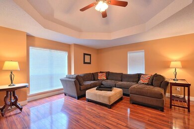 Living Room with Vaulted Ceilings, Wood Burning Fi