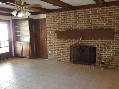 Large den with gas fireplace