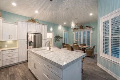 Kitchen with Island and Dining Room