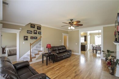 Living Room Open to Dining Room & Kitchen