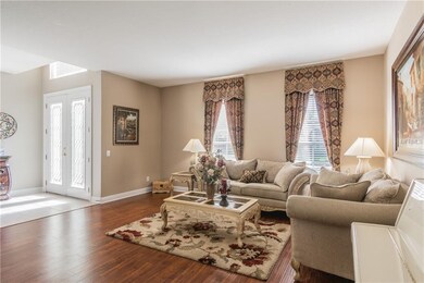 Living room with engineered wood floors