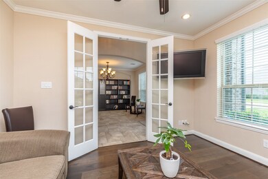 Study 2nd view showing double french doors.