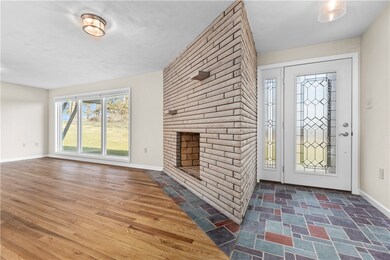 Brick fireplace
