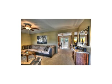 Front door opens to a large living room