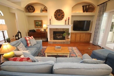 gas fireplace. Built-ins to your right.