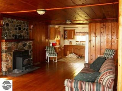 Living room looking into kitchen