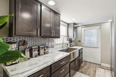 Newly installed cabinets.