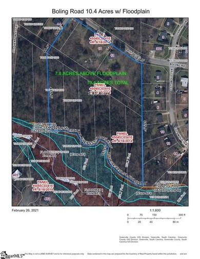 7.8 Acres above Floodplain of 10.4 Acres