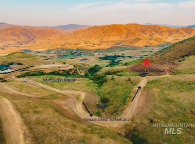 Aerial overview of property's location with mountains