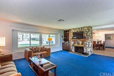 Floor to ceiling rock fireplace.  Notice the custo