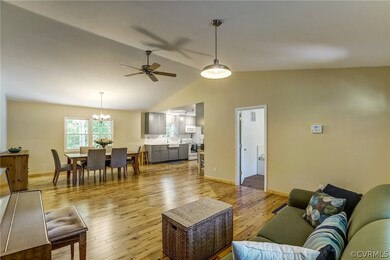 Living Room, view into Dining Room and Kitchen