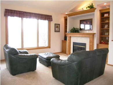 An overview of the living room from the kitchen. N