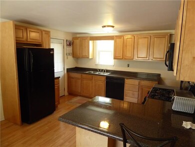 Modern kitchen with counter for stools