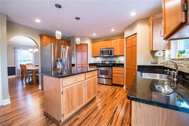 Granite counters, stainless appliances, and cerami