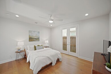 This bedroom opens to the side yard—perfect for mo