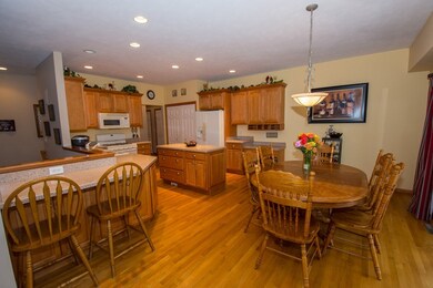 Kitchen with large dining area.