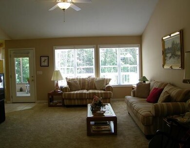 Living Room. The living room has plenty of space and large windows.