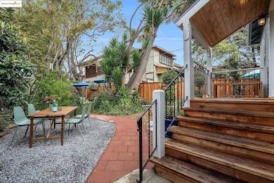 View of patio / terrace featuring stairway and outdoor dining space