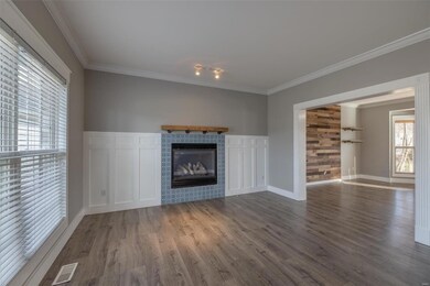 Family room with a gas fireplace