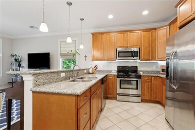 Granite counter top with stainless steel appliance