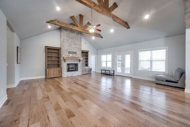 Hardwood floors and custom beams