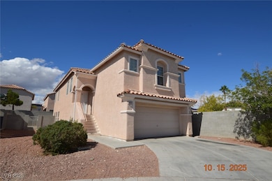 Mediterranean / spanish-style house featuring stucco siding, driveway, an attached garage, and a tiled roof