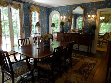 Dining Room. French doors open to a flagstone terr