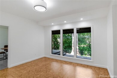 Opposite view of the formal dining room with large