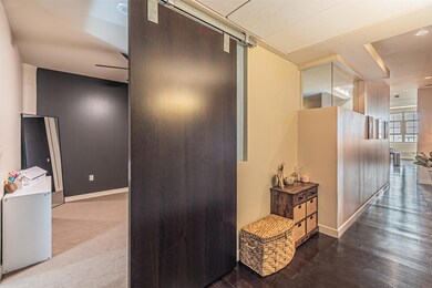 Corridor with carpet floors