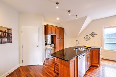 The unit opens up into the kitchen.