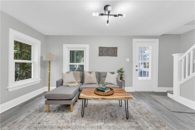 Living room featuring light hardwood floors