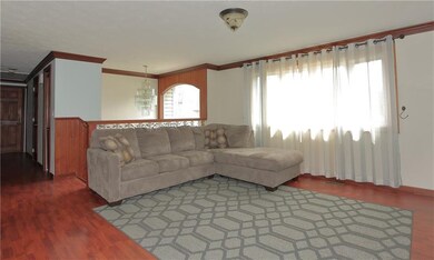 Large open living room and dining room area in the