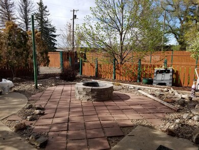 Fire pit and patio area