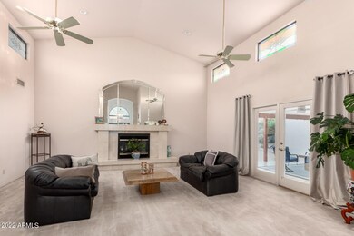 Large family room with fireplace