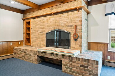 Large brick fireplace