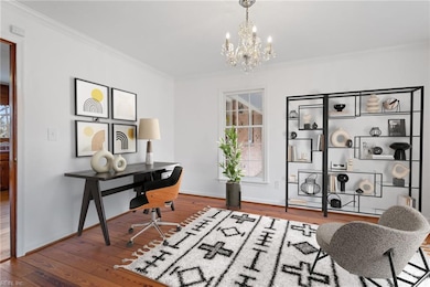 Dining Room virtually staged as an office